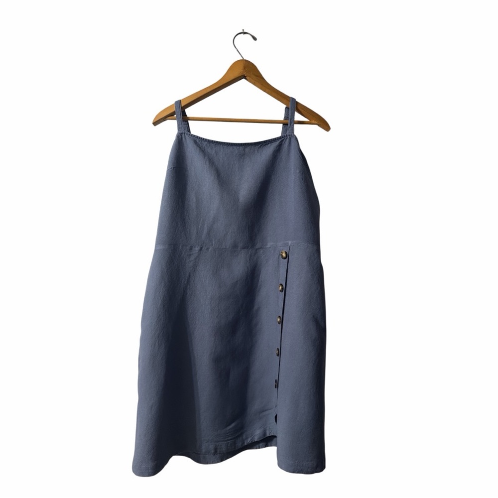 Express Blue Button Front Midi Dress XL